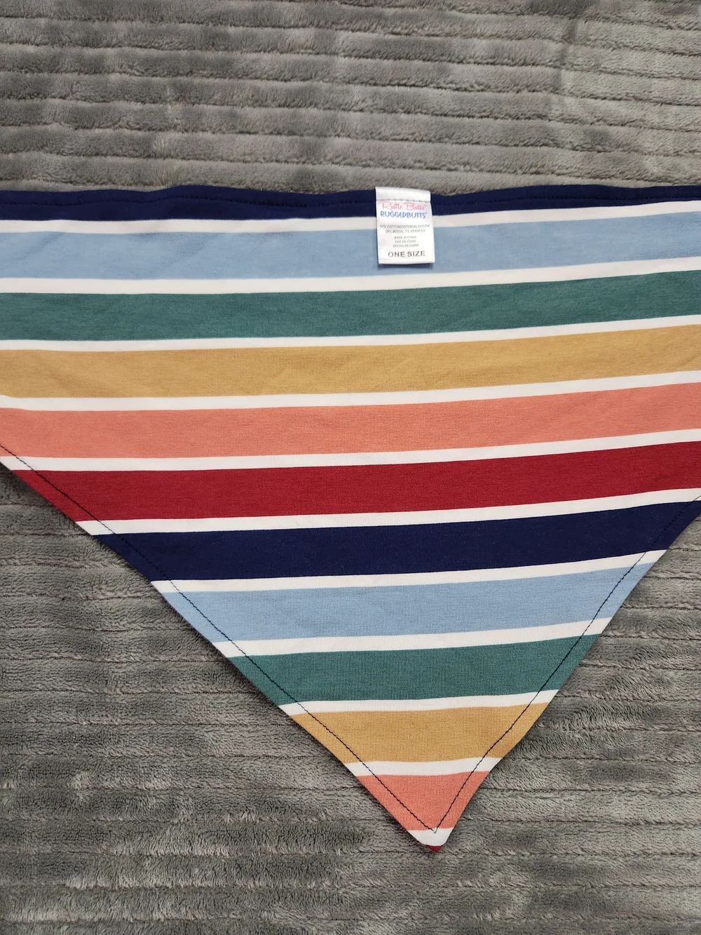 Ruffle butts ruggedbutts Striped Triangle Bandana Bib in Multicolor Stripes